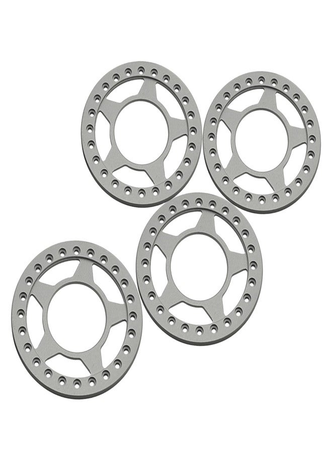 JGGZONE RC Wheel Outer Rings 4Pcs 2.2in Aluminum Wheel Rims Beadlock Rings RC Rims RC Accessories for 1/10 TRX4 SCX10 D90 CC01 RC Car Beadlock Wheels Upgrades (Matte Silver) - Image 3